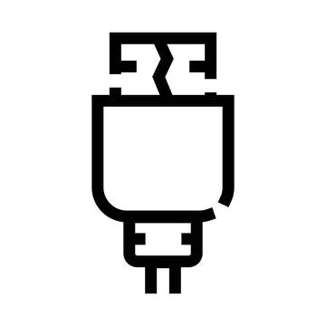 Universal serial bus connector line icon vector Stock Illustration
