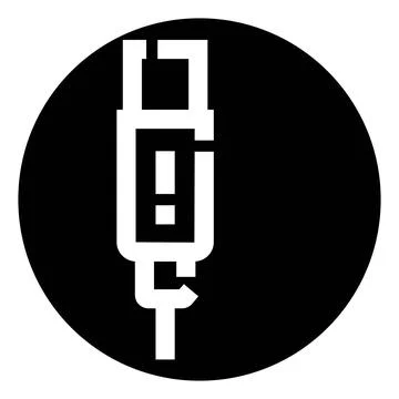 Universal serial bus connector type c icon Stock Illustration