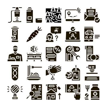 Universal set of diverse services and business icons Stock Illustration