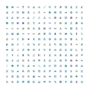 Universal set of diverse thin line icons イラスト素材