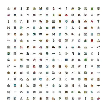 Universal set of diverse vector line icons Illustrazione stock