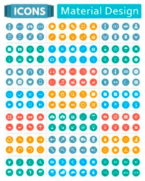Universal Set of Icons in Style of Material Design イラスト素材