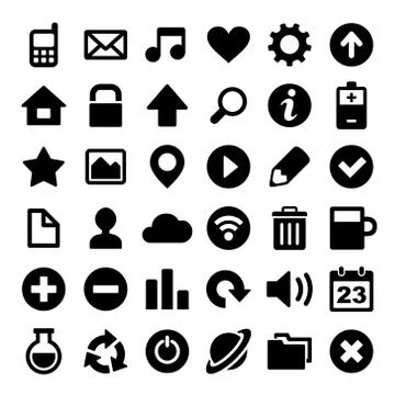 Universal Simple Web Icons Set Illustration