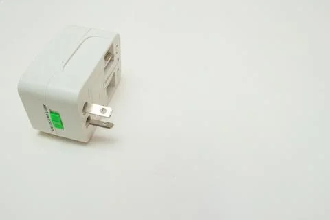 Universal socket adapter with colored background Stock Photos