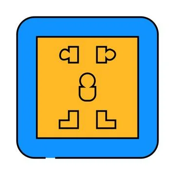 Universal socket power icon color illustration Stock Illustration