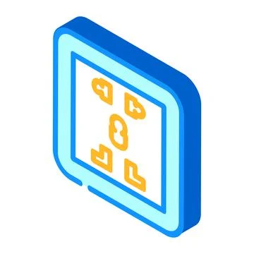 Universal socket power isometric icon vector illustration Stock Illustration