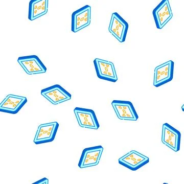 Universal socket power isometric icon seamless pattern Stock Illustration