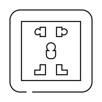 Universal socket power line icon vector illustration Stock Illustration