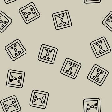 Universal socket power line vector seamless pattern Stock Illustration