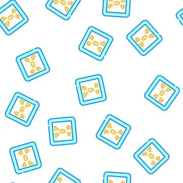 Universal socket power vector seamless pattern Stock Illustration