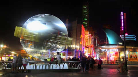 Universal Studio Hollywood Globe Timelapse Wide Video stock 35480919
