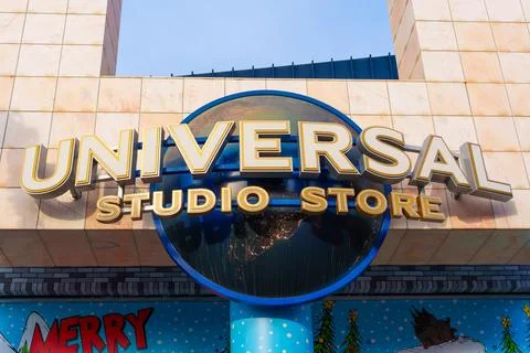 Universal Studio Store Signage in Los Angeles California Stock Photos