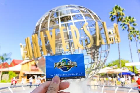 Universal Studion symbol in front of the Universal Studio Hollyw Stock Photos