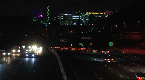 Universal Studios City time lapse with traffic 库存影片 1015714