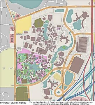 Universal Studios FLorida aerial view Illustrazione stock
