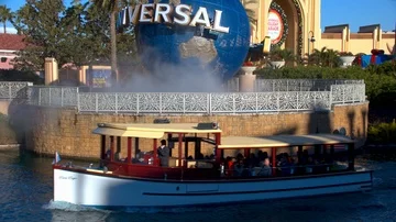 Universal Studios Florida Resort Boat Transportation at Entrance Stock Footage 85525621