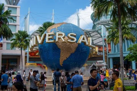 Universal Studios Globe at Theme Park Stock Photos