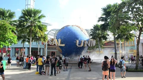 Universal Studios on January 13, 2015 in Sentosa island, Singapore Stock Footage 49724650
