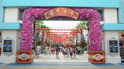 Universal Studios on January 13, 2015 in Sentosa island, Singapore Stock Footage 51980169