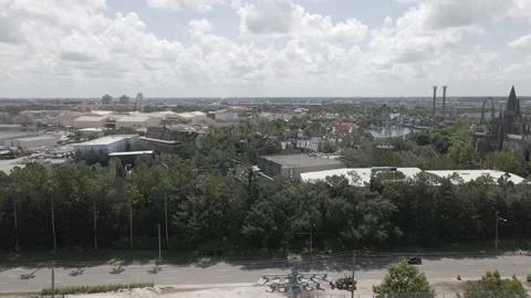 Universal Studios Low Drone Aerial Shot Stock Footage 229497923