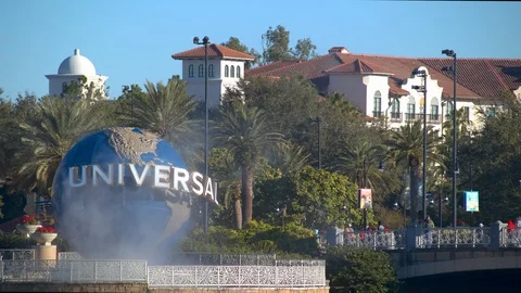 Universal Studios Orlando Resort Visitors Arriving at Theme Park Video stock 85526348