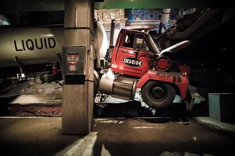 Universal Studios theme park back lot and rides Stock Photos