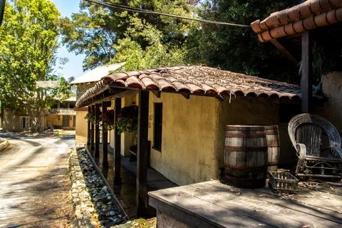 Universal Studios theme park back lot and rides Stock Photos