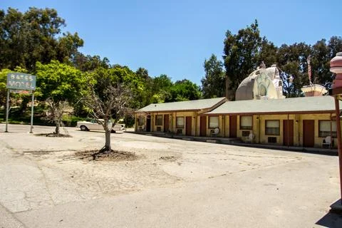 Universal Studios theme park back lot Bates Motel Foto stock