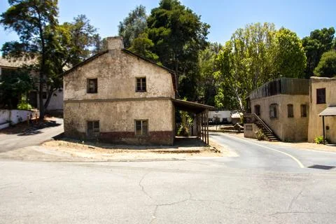 Universal Studios theme park back lot and rides Stock Photos