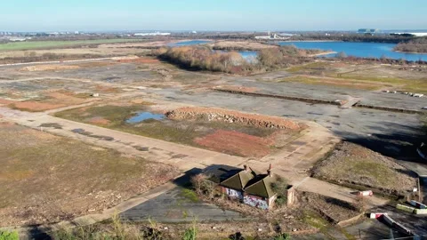 Universal Studios UK theme park construction northern parcel of land Stock Footage 300850124