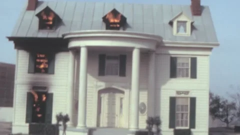 Universal Studios, USA - 1982: studios train tour ride passengers point of view Video stock 239895596