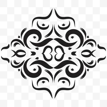 A universal symmetrical element for a pattern. Floral ornament. Isolated ob.. 스톡 일러스트