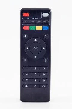 A universal television remote control isolated on white background Stock Photos