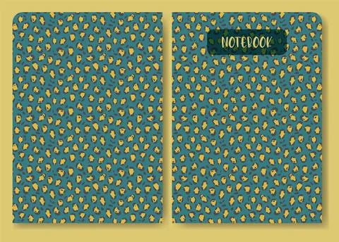 Universal template for notebook with leopard skin pattern. Applicable for d.. Stock Illustration