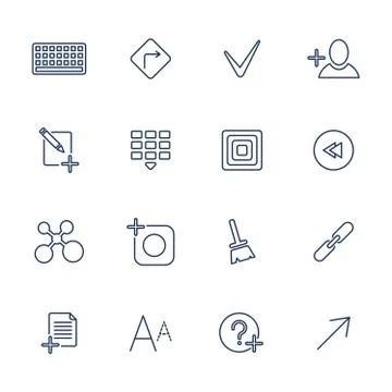Universal Thin Line Black Icons 스톡 일러스트