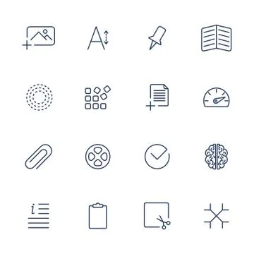 Universal Thin Line Black Icons Illustrazione stock