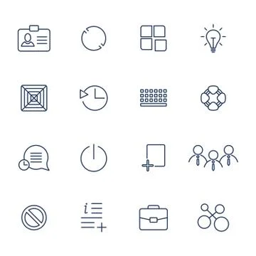 Universal Thin Line Black Icons イラスト素材