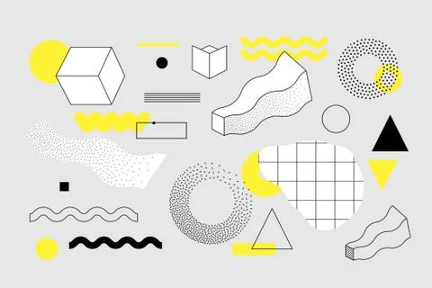Universal trend geometric shapes set Stock Illustration