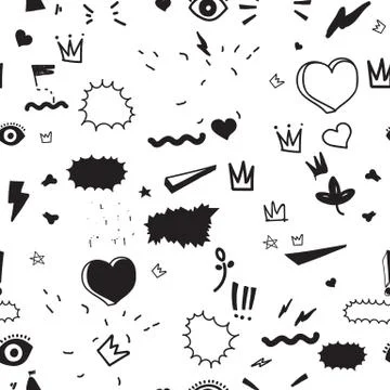 Universal trend hand drawing seamless pattern Stock-Illustration
