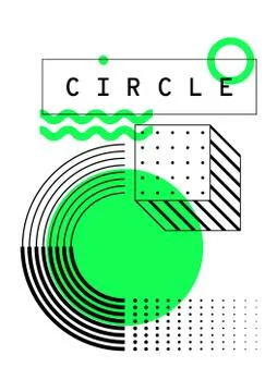 Universal trend Poster Background with bright bold geometric composition Stock Illustration
