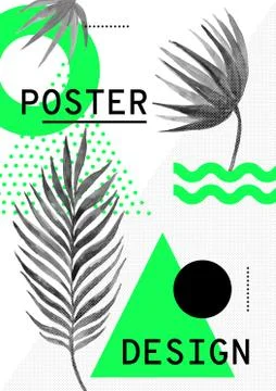 Universal trend Poster Background with bright bold geometric composition Illustrazione stock