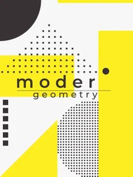 Universal trend poster. Linear geometric shapes set with halftone elements Stock Illustration