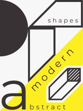Universal trend poster. Linear geometric shapes set with halftone elements Stock Illustration