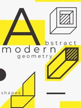 Universal trend poster. Linear geometric shapes set with halftone elements Stock Illustration