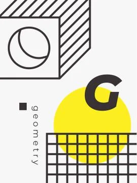 Universal trend poster. Linear geometric shapes set with halftone elements Stock Illustration