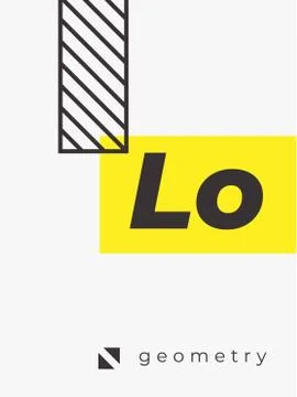 Universal trend poster. Linear geometric shapes set with halftone elements Illustrazione stock