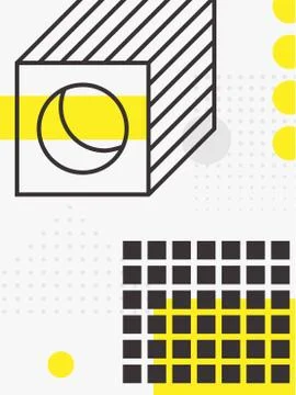 Universal trend poster. Linear geometric shapes set with halftone elements 스톡 일러스트