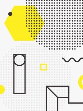 Universal trend poster. Linear geometric shapes set with halftone elements Stock Illustration