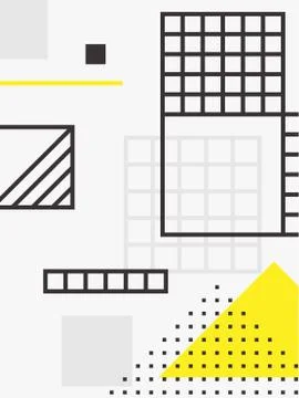 Universal trend poster. Linear geometric shapes set with halftone elements Stock Illustration