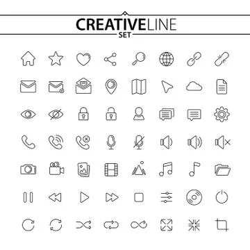 Universal ui icons set Stock Illustration